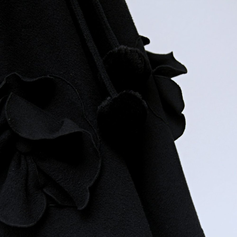 Piko 1988 By Anthropologie Pom Pom Flowy‎ Long Open Cardigan Black Women Size  M - Picture 8 of 10